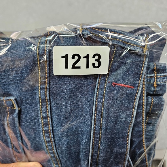 Seven7 Jeans Mens 36x32 Blue Straight Fit Stretch Denim Whiskered Dark Wash - Picture 11 of 11